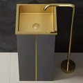 Schnelle 184 Sch Gg8806 Black Gold Monoblok Kare Çelik Lavabo