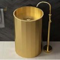 Schnelle 220 Sch G8818 Gold Hegzagon Monoblok Çelik Lavabo