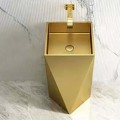 Schnelle 227 Sch G8820 Gold Antik Kare Monoblok Çelik Lavabo