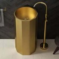 Schnelle 233 Sch G8821 Gold Hegzagon Monoblok Çelik Lavabo