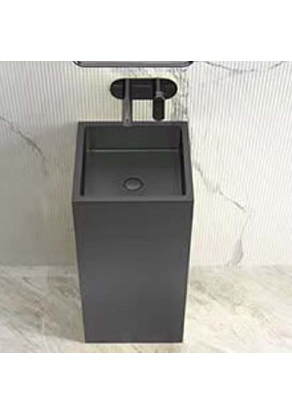 Schnelle 174 Sch Bk8804 Black Monoblok Kare  Çelik Lavabo