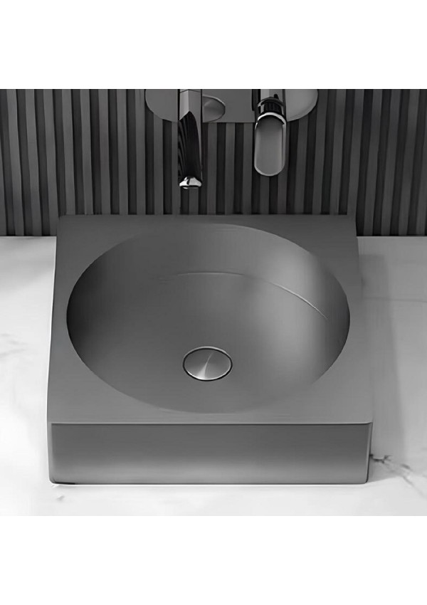 SCHNELLE 63 SCH BL5507 Grey Tezgah Üstü Kare Çelik Lavabo