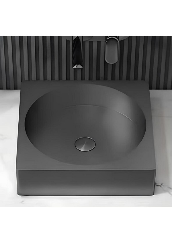 SCHNELLE 62 SCH BK5507 Black Tezgah Üstü Kare Çelik Lavabo