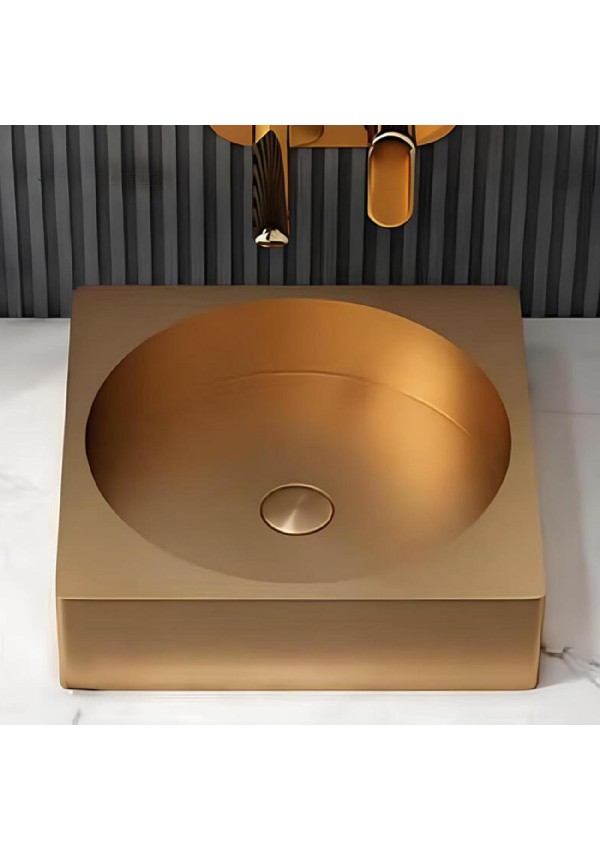 SCHNELLE 65 SCH RG5507 Rose Gold Tezgah Üstü Kare Çelik Lavabo