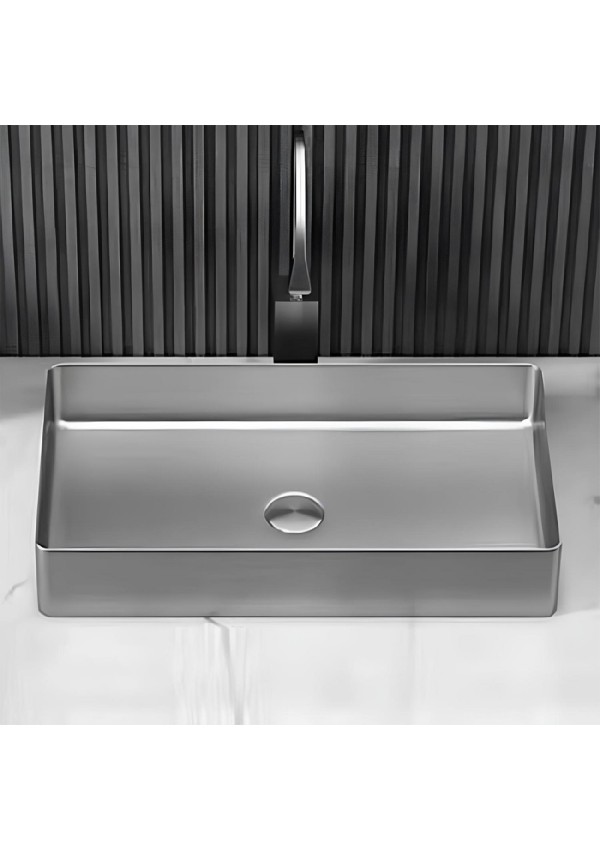 SCHNELLE 187 SCH BL5502 Grey Tezgah Üstü Dikdörtgen Çelik Lavabo