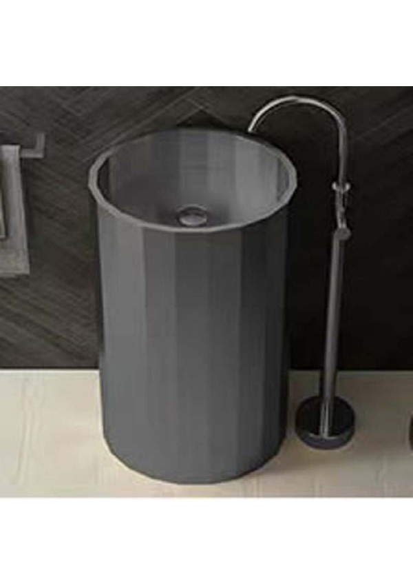 SCHNELLE 219 SCH BL8818 Grey Hegzagon Monoblok Çelik Lavabo