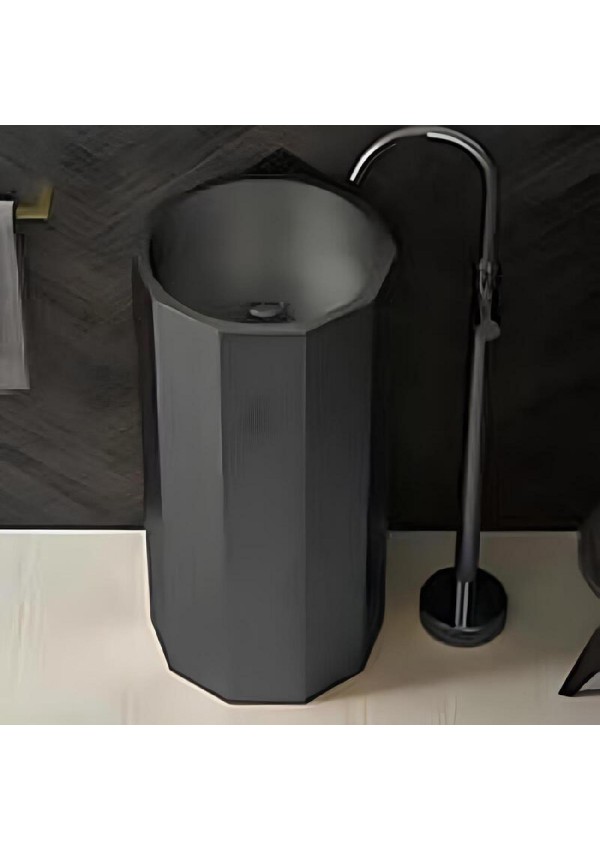 SCHNELLE 231 SCH BK8821 Black Hegzagon Monoblok Çelik Lavabo