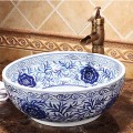 Schnelle 40-JS-11029 Çiçek Desenli Tezgah Üstü Lavabo