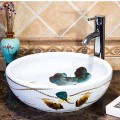 Schnelle 45-JS-11034 Çiçek Desenli Tezgah Üstü Lavabo