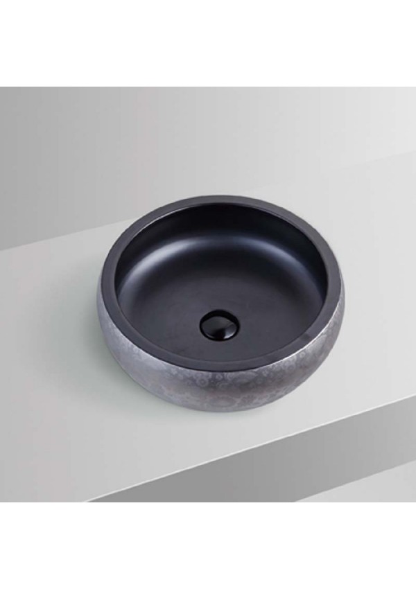 SCHNELLE Y601S Black Silver Oval Tezgah Üstü Mat Lavabo