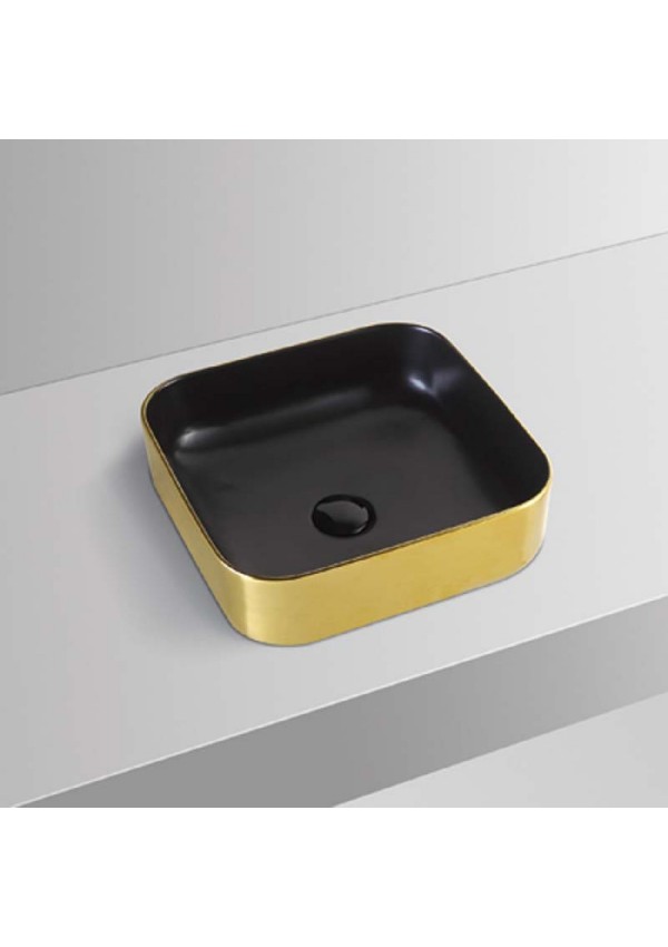 SCHNELLE Y605 Gold Black Oval Tezgah Üstü Mat Lavabo