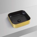 SCHNELLE Y605 Gold Black Oval Tezgah Üstü Mat Lavabo