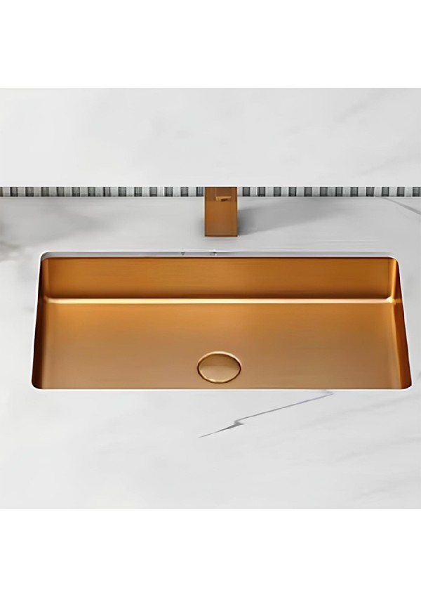 SCHNELLE 41 SCH RG208-- Rose Gold Tezgah Altı Dikdörtgen Çelik Lavabo