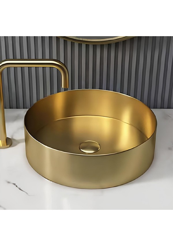 SCHNELLE 100 SCH G5512 Gold Tezgah Üstü Oval Çelik Lavabo