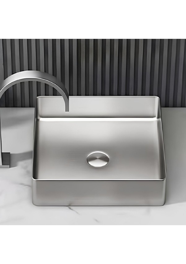 SCHNELLE 197 SCH S5503 Chrome Tezgah Üstü Kare Çelik Lavabo