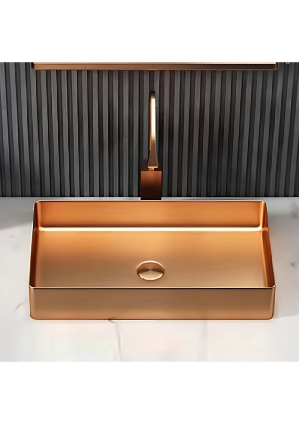 SCHNELLE 189 SCH RG5502 Rose Gold Tezgah Üstü Dikdörtgen Çelik Lavabo