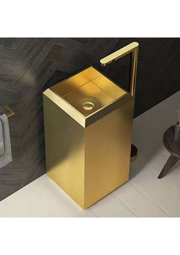 SCHNELLE 252 SCH G5530 Gold Kare Monoblok Çelik Lavabo