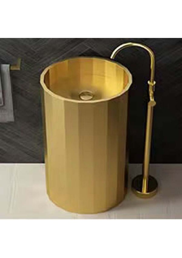 SCHNELLE 220 SCH G8818 Gold Hegzagon Monoblok Çelik Lavabo