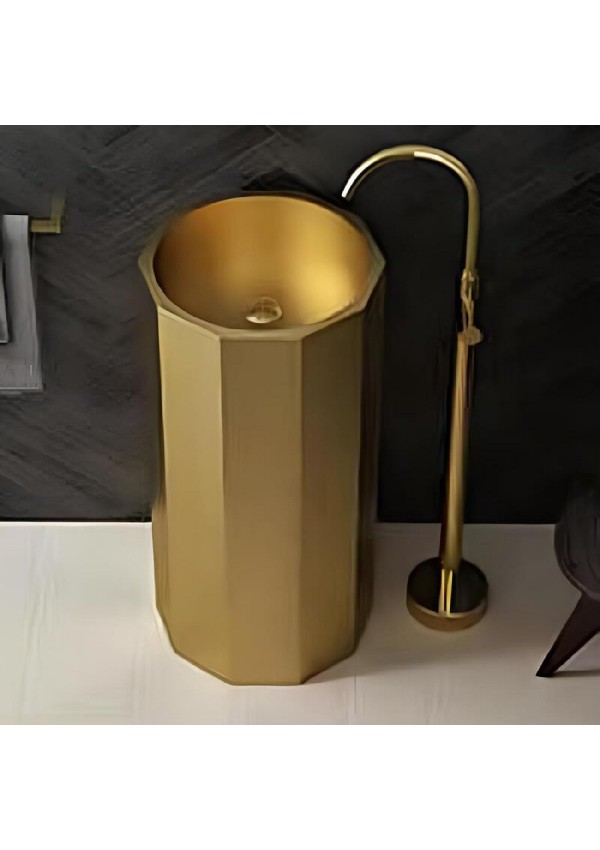 SCHNELLE 233 SCH G8821 Gold Hegzagon Monoblok Çelik Lavabo